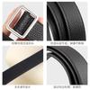 No Punching 24 Minimalist Double-Sided First-Layer Cowhide Lychee Pattern R & W Fashionable Square Buckle Belt For Women