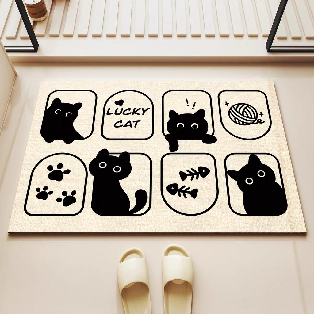 Cartoon Diatom Mud Bath Absorbent Mat Household Toilet Non-Slip And Dirty Mat Wash Basin Foot Mat Bathroom