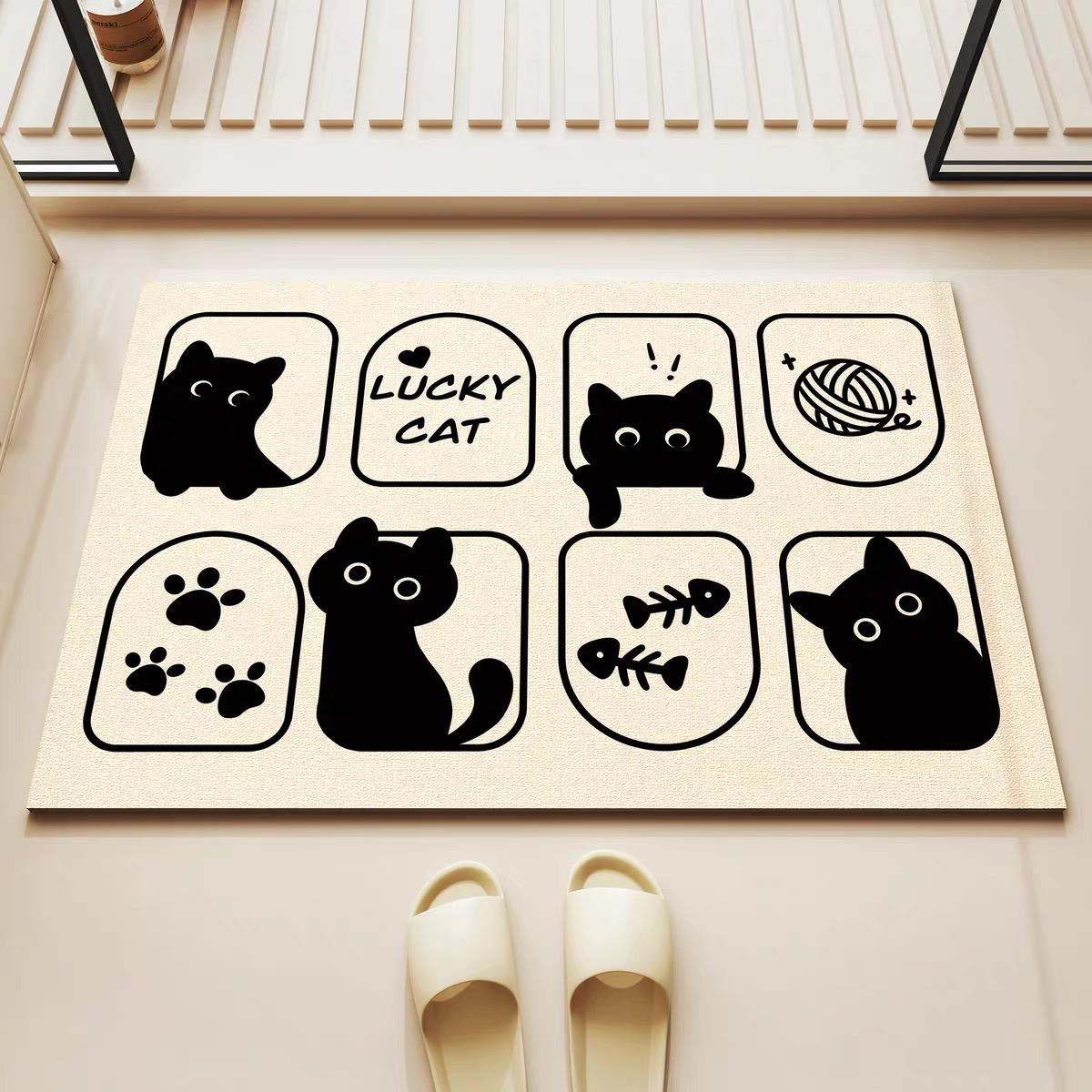 

Милый котенок домашний нескользящий и грязный коврик для туалета впитывающий коврик для двери 400mmx600mm