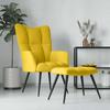 Vidaxl Armchair with Footstool, Mustard, Upholstered In Velvet