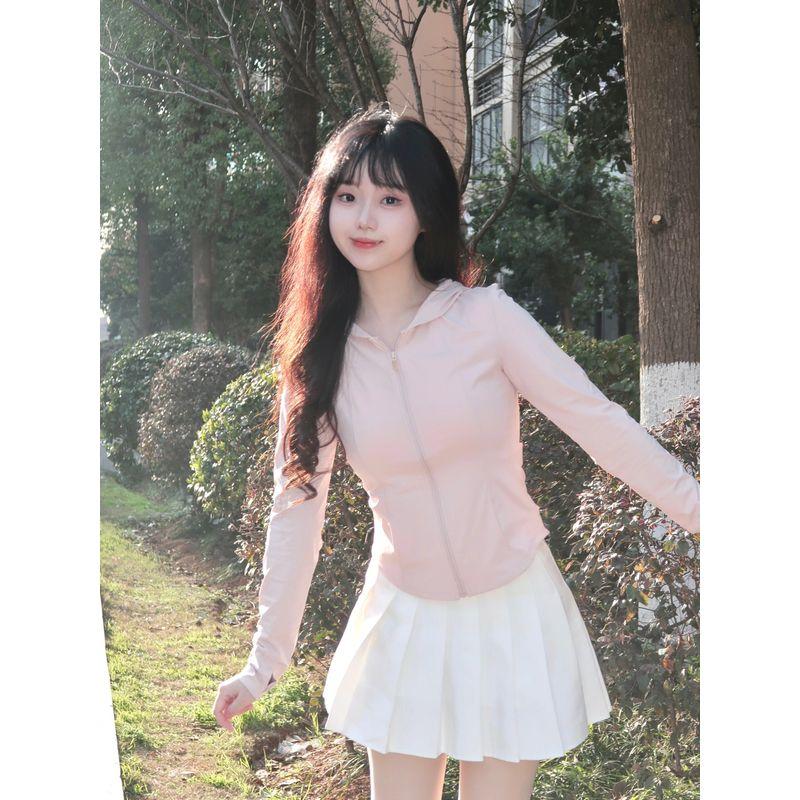 

Розовая одежда из ледяного шелка для защиты от солнца, женская летняя защита от УФ-лучей, облегающая одежда для йоги, кардиган, новинка 2024, тонкий кардиган Pink XL recommended 57.50 kg-65.00 kg