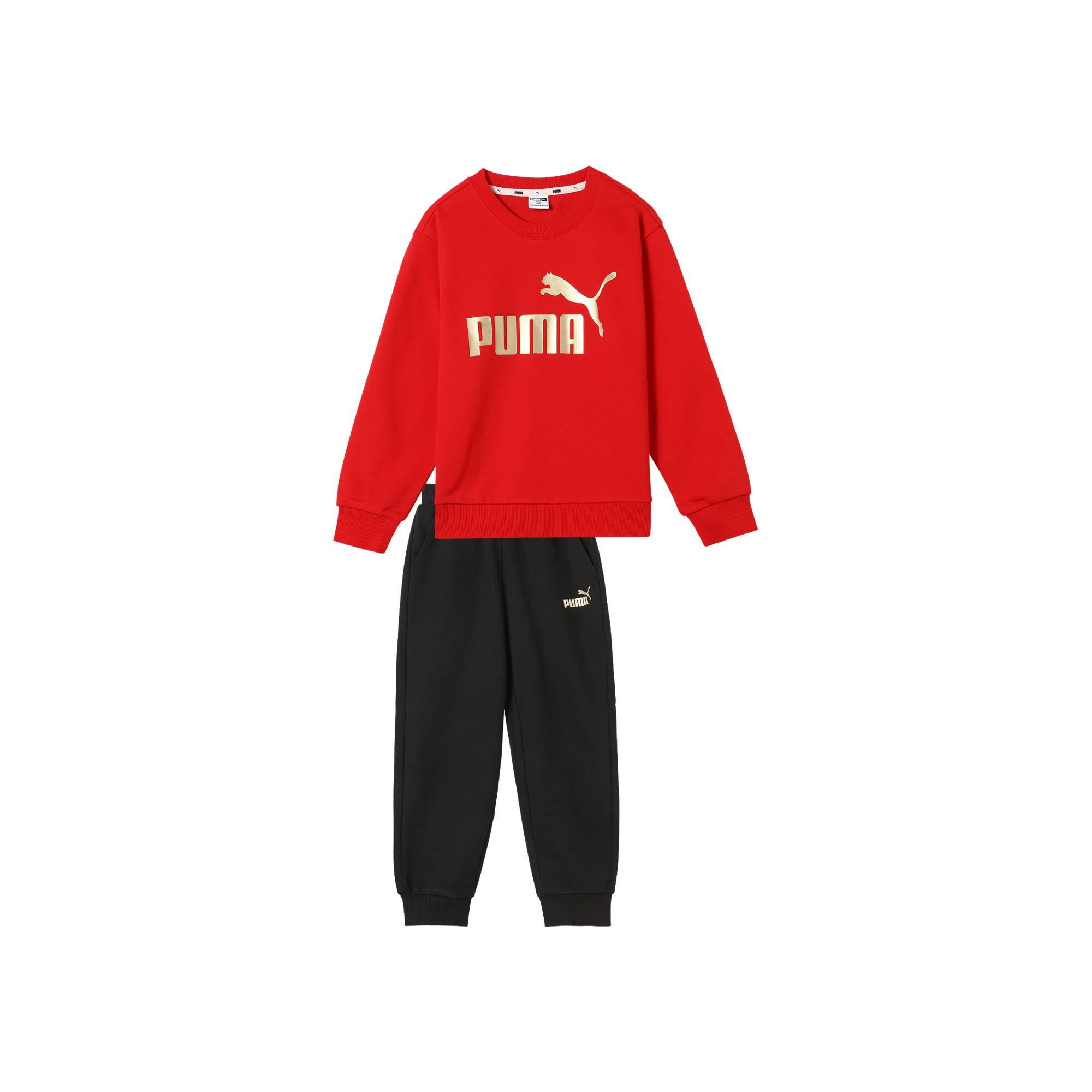 Puma Casual Sports Suit Running Crew Neck Pullover Long Sleeve Long Pants 2-Piece Set Kids suit 950124-02 160