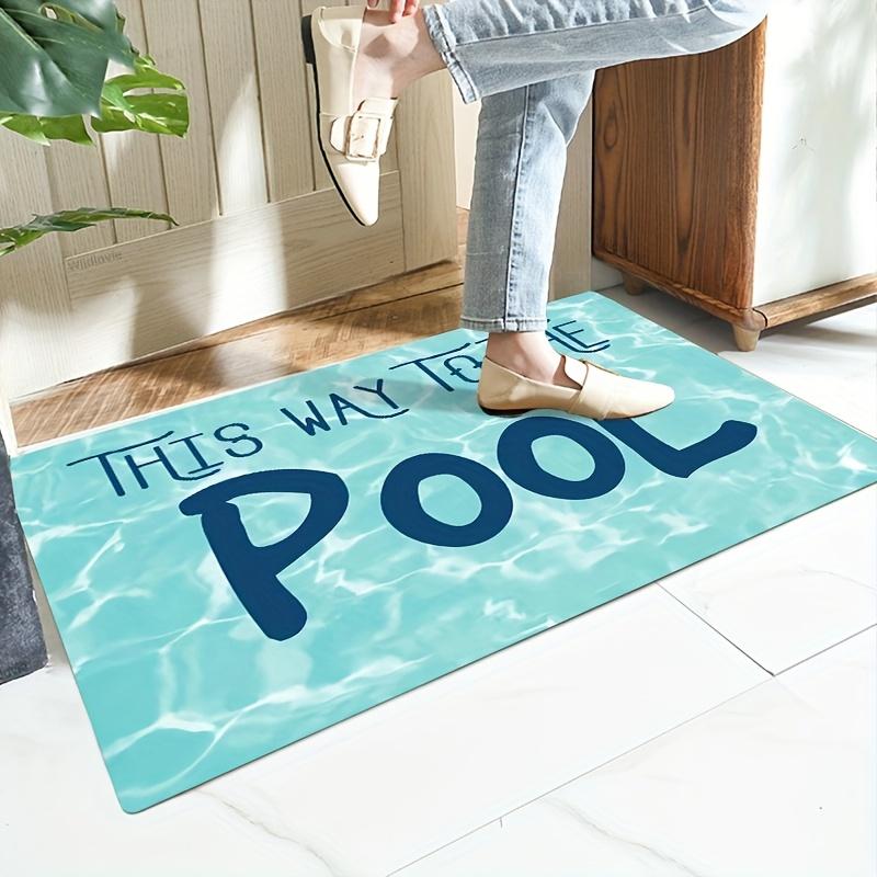 1Pcs Anti Fatigue Kitchen Rugs,Summer Poolside Fun Print Waterproof Non-Slip Thick Cushioned Kitchen Mat Heavy Duty Comfort Standing Mat for Kitchen