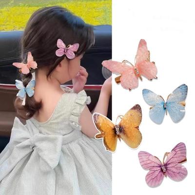 6 teile/satz Exquisite Schmetterling Kinder Mädchen Haar Clip Ästhetischen Süße Nette Schmetterling Haar Pin für Frauen Chic Bang Seite Clip Kopfbedeckungen