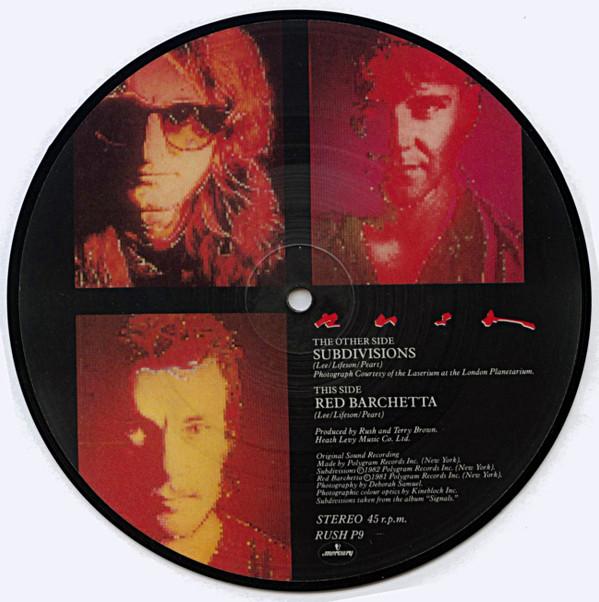 

7inch Record RUSH - Subdivisions / Red Barchetta RUSHP9 MERCURY 1982 UK Rock Used