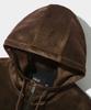 Dimitri Black 2Way Essential Corduroy Hooded Zip-Up_Brown