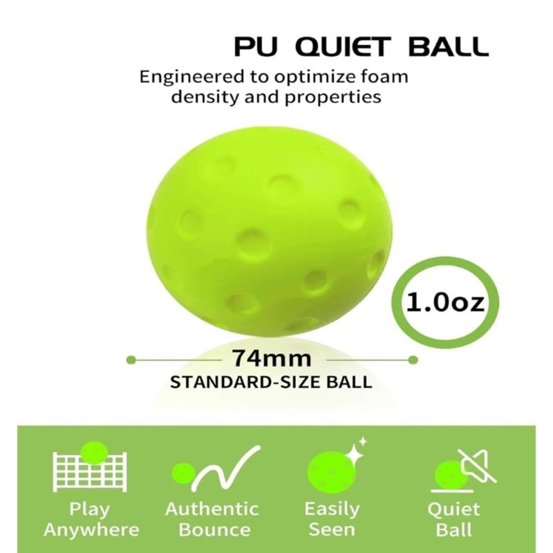 Gentle Touch Training Pickleballs for Practice, 12 Pack High Bounce Dimpled Game Balls with Carry Bag for Indoor Outdoor Warmups Use