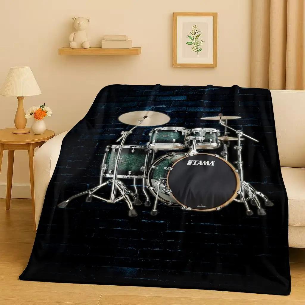 26 Style TAMA Drum Kit Drum Set Music Instruments Flannel Blanket,Ultra Soft Plush Throw for Home Bedroom Bed Sofa Cover Kids