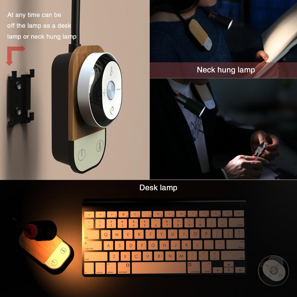 LED Bedside Table Lamp , Eye Protection Magnetic Suction Night Light Multifunctional Wall Lamp Student Dormitoryf For Study/Read