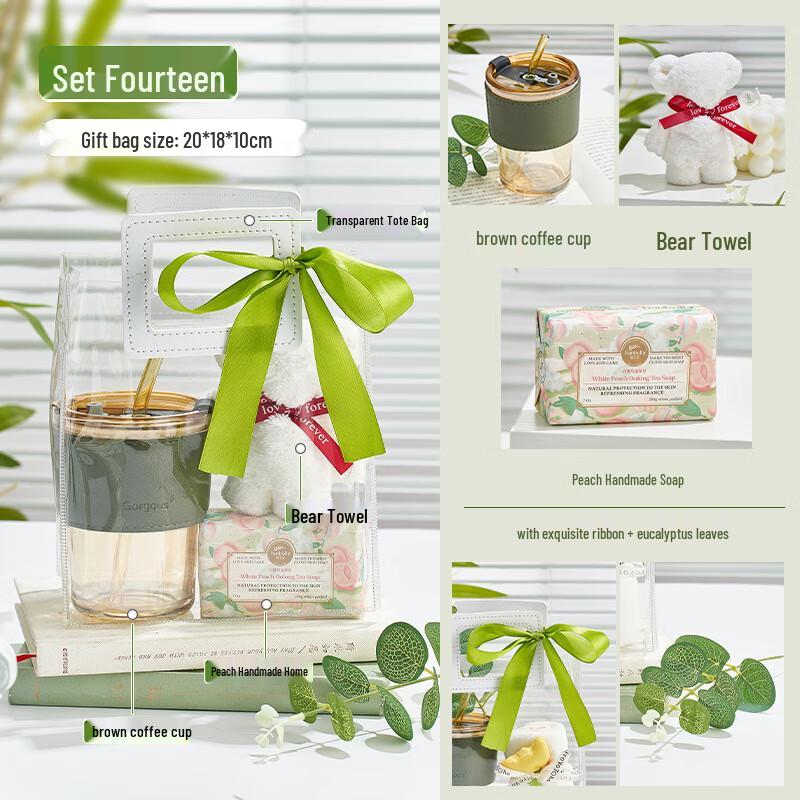 Forest-themed Gift Set with Coffee Cup, Bear Towel & Peach Soap Package Fourteen