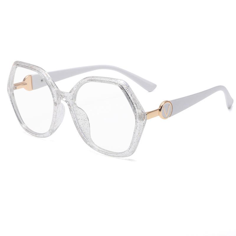 New TR polygonal glasses frame fashionable and simple anti-blue glasses women's European and American trends large frame flat glasses men