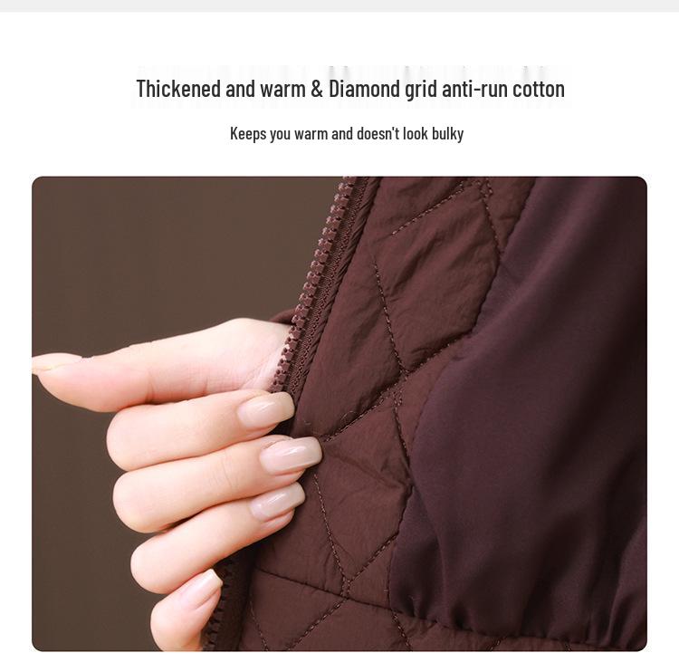 Women's Lightweight Quilted Cotton Jacket - 2024 Autumn/Winter Fashion for Middle-Aged & Elderly