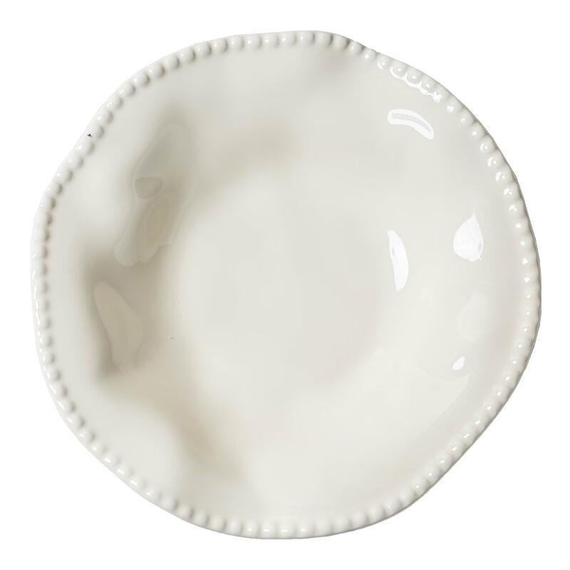 Abay Jiao Zhi Cream Ceramic Flower Bowl