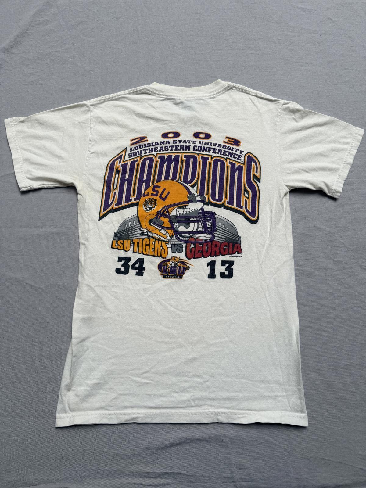 LSU vs Georgia 2003 Football T-shirt Louisiana State Tee L