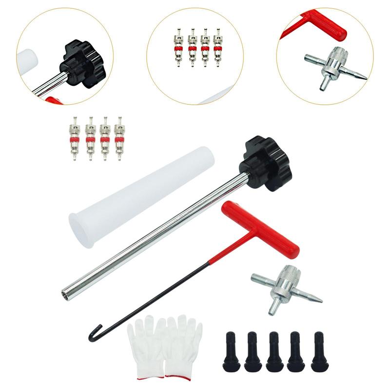 Quick Change Tire Valve Tool Kit Valve Stem Puller Repair Valve Core Removal Tool for Car Truck ATV Lawn Mower Motorcycle