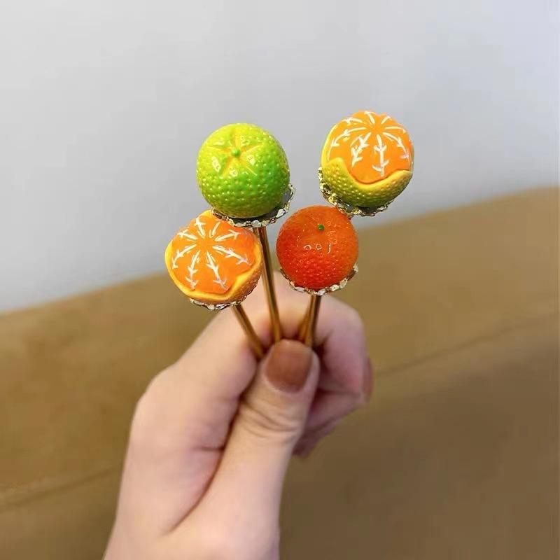 Cute Orange Hairpin Female Summer Fresh Fruit Hairpin Hair Reel Back Head Hair Clip Headgear Hair Accessories