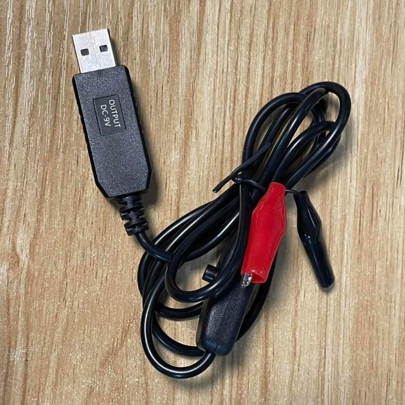 Alligators Clips USB Input 5V2A To 9V 0.60A Output Power Supply Adapter Cable For Security Camera And Wireless Routers