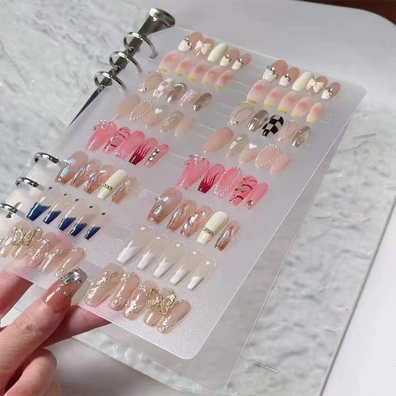 Frosted Nail Tip Display Album with Dustproof Storage Box