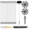 22 Pcs Chimney Cleaning Brush,duct Vent Cleaning Set with 18 Nylon Rods,for Fireplace/dryer Vent /s