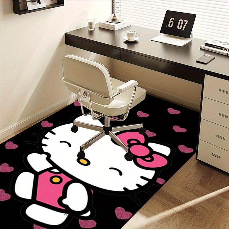 1pc Sanrio Hello Kitty Mermaid Printed Office Carpet Rectangle Rug Under The Table,Perfect Room Decor for Living Room, Bedroom, Kitchen, Non-slip Floo