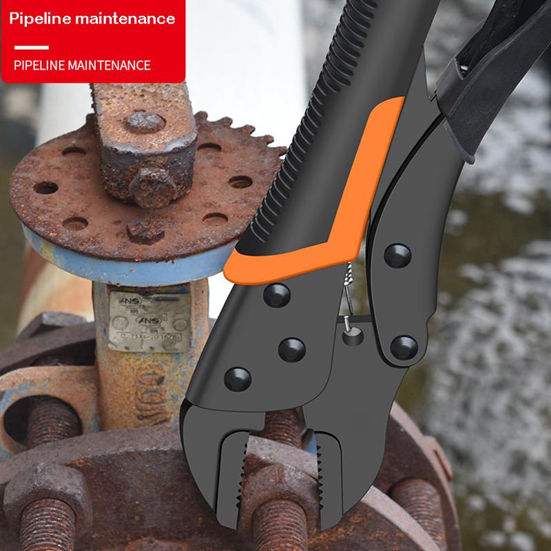 7/9/10" Multi-Function Locking Pliers Round/Straight Mooth Pipe Wrench Universal Pressure Pliers Strong Clamp Tool Hand Tools High Quality