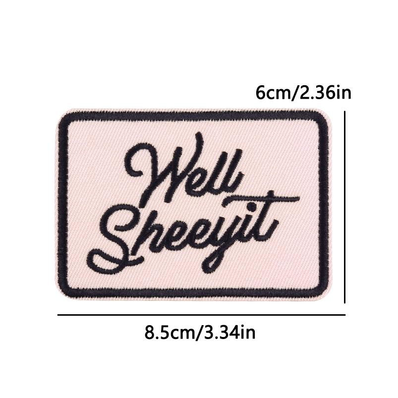 Hats Jeans Sew /Ironing Patch Square Cartoon Letter /Slogan Embroidered Diy Iron On Patches For Clothing Backpack Jackets Badges 