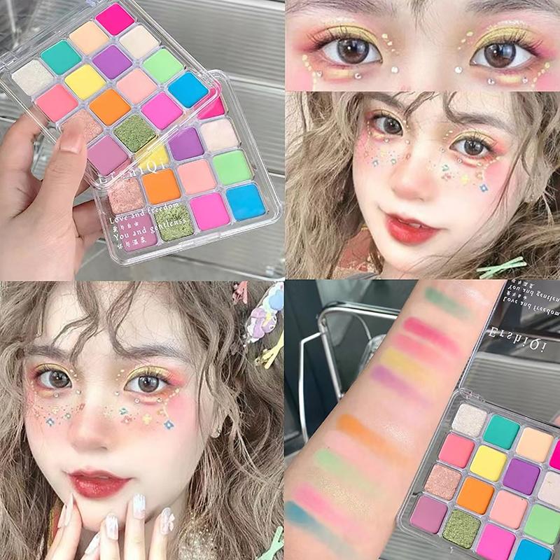 16Color Eye Shadow Plate Eyeshadow Girl Beginner Makeup Tray Sculpture Highlight Cosmetic For Girls Accessories Cosmetic