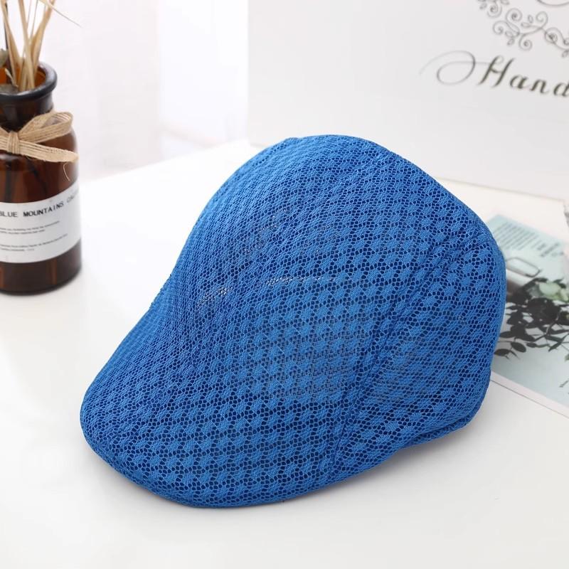 Beret Cap Cap Spring Summer Men's and Women's Outdoor Sunshade Sunscreen Cap Forward Cap Mesh Breathable Hollow Tide