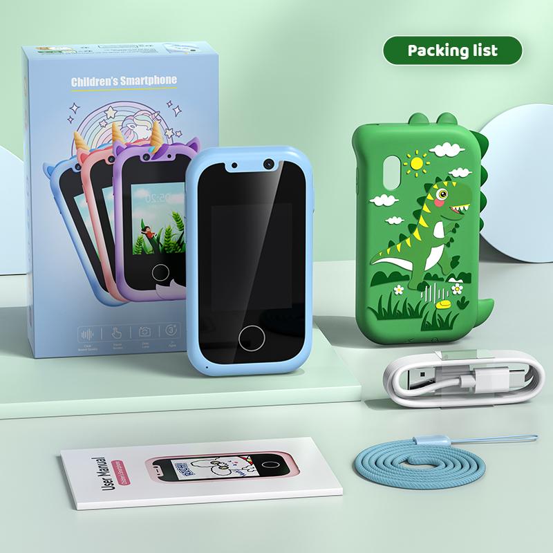 Çocuk Akıllı Oyuncak Telefon Küçük Çocuk Dokunmatik Ekran Oyun Telefonu MP3 Müzik Çalar Çift Kameralı Kız Erkek Çocuk Noel Doğum Günü Hediyeleri