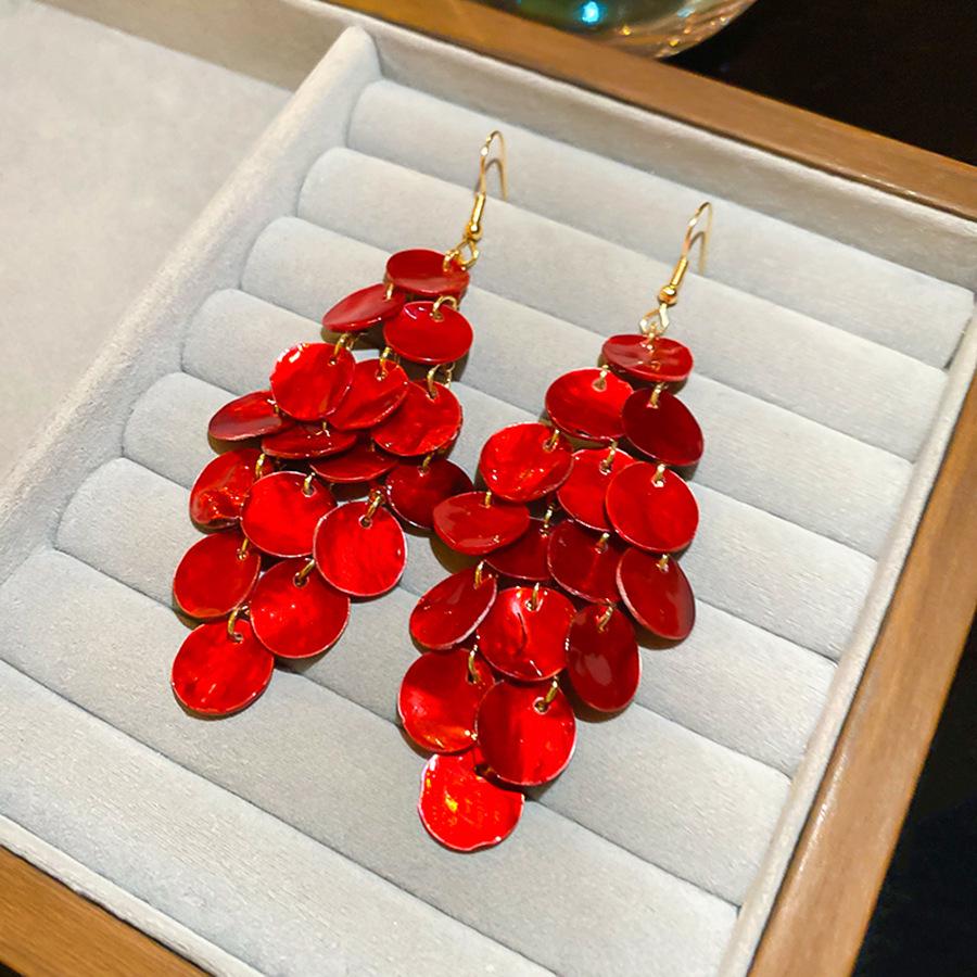Silberne Nadel Tropfenöl Rote Perlen Ohrstecker - Eleganter & Vielseitiger Schmuck für Damen