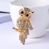 Temperament Full Rhinestone Owl Sitting On Branches Brooch For Women Men Trendy Lovely Flying Bird Owl Animal Pins Jewelry Gifts