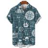 Sailing World Graphic Print Vintage Shirt Fashion Casual Hawaiian Beach Style Summer Oversized Shirts for Men Women Shirts