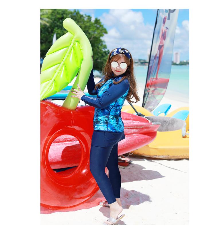 Women's Plus Size Long Sleeve Slimming Jellyfish Wetsuit - Conservative Sun Protection Swimwear