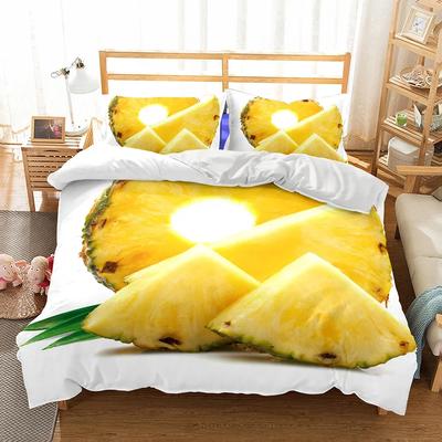 Dropship Duvet Cover Sets 3D Printed Fruit Pineapple Bedroom Set Queen Bedding Set Ainforests Bed Linens King Size High Quality