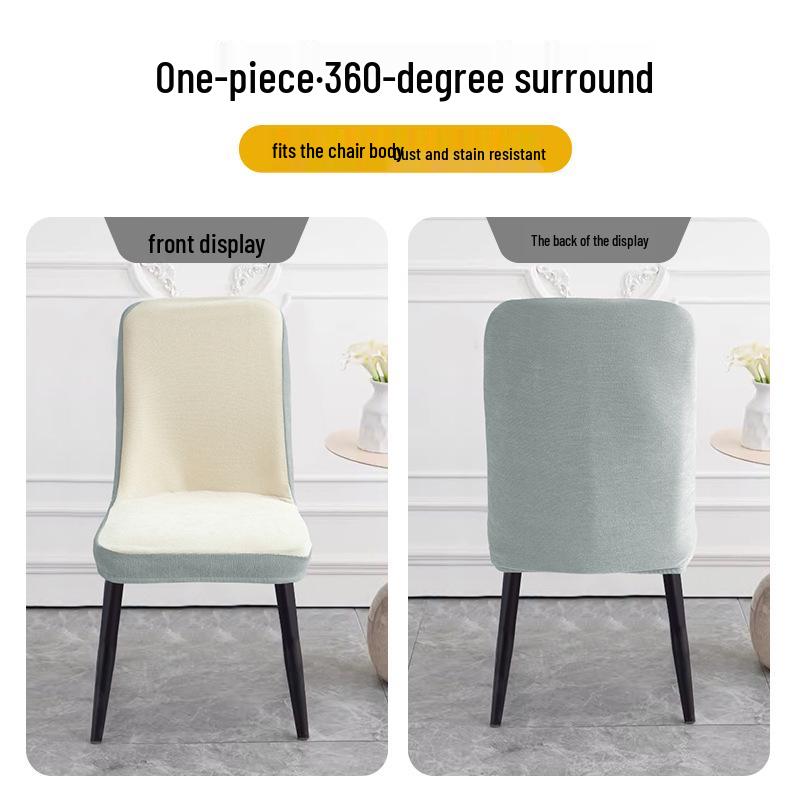 Chenille Luxury Arc Dining Chair Cover - Anti-Scratch and Universal Fit