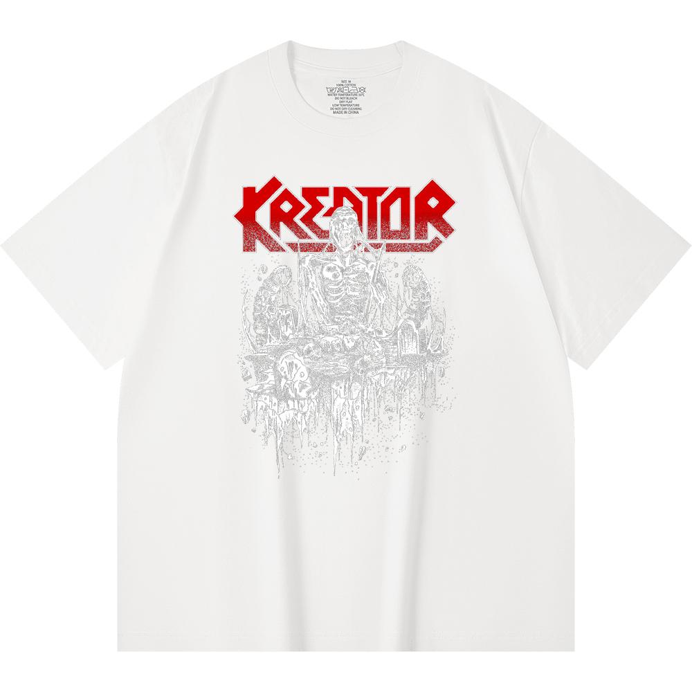 230 g/m² 100% Bavlna T-shirt Heavy Metal Rocková Kapela Tisk Populární Hudby Unisex Těžký Bavlněný T-shirt
