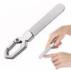 Double-Sided Nail Files Stainless Steel with Keychain Hook Nails Polishing File Strip Thick Nail Care Tools
