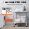 Stainless Steel Work Table Commercial Prep Table 24x36 Inch With 4 Casters