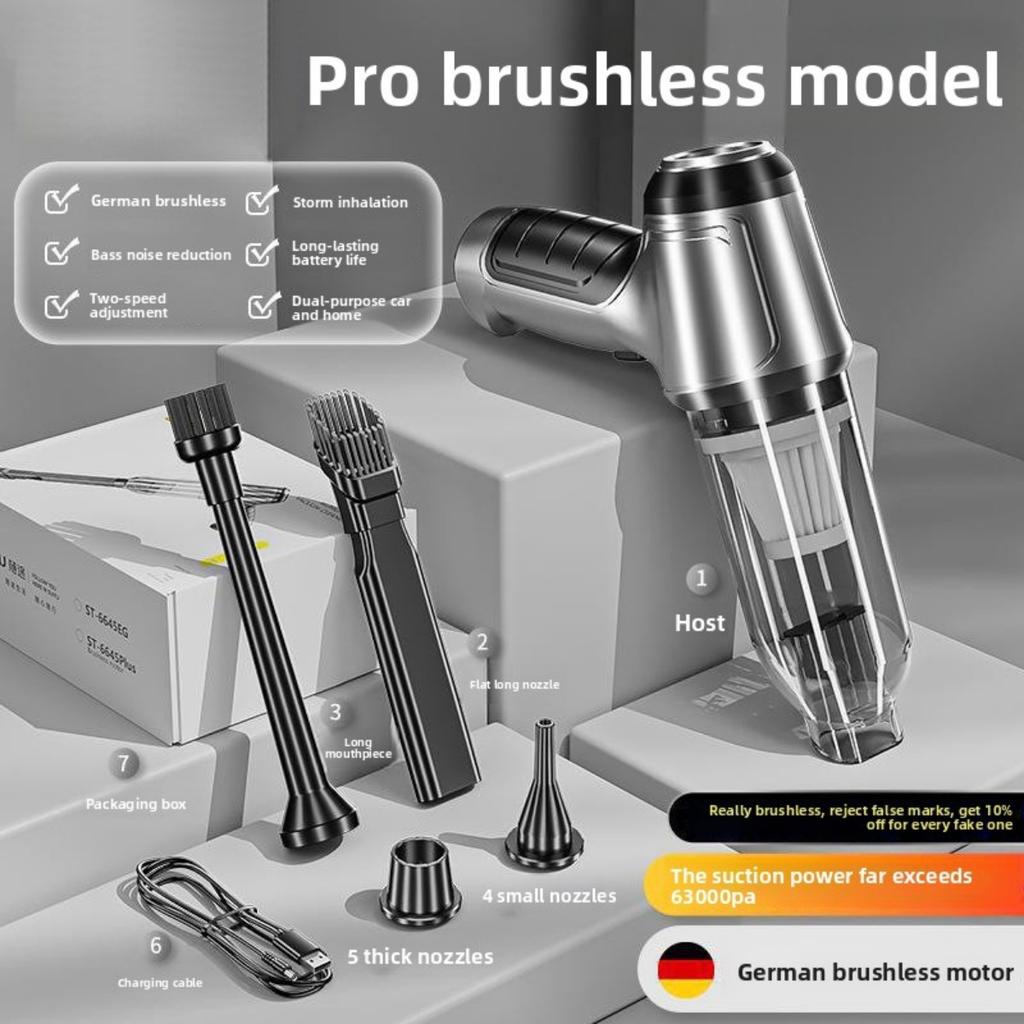 Aspirator auto portabil multifuncțional wireless de mare putere - Încărcare USB, Colector de praf cu aer comprimat, Uscător de păr