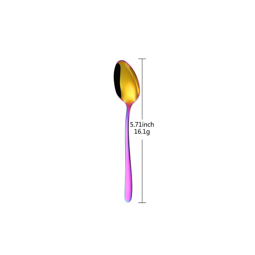 3/6/12 Pieces Gold Stirring Teaspoon Stainless Steel Coffee Spoon Set Ice Cream Cake Dessert Mini Spoon Sliverware Party Cutlery4