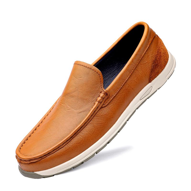 

МодаМужская мода Черная повседневная обувь из коровьей кожи Мужские дизайнерские кроссовки Итальянские мокасины Мужские дышащие туфли для вождения Zapatos Hombre 44 коричневый