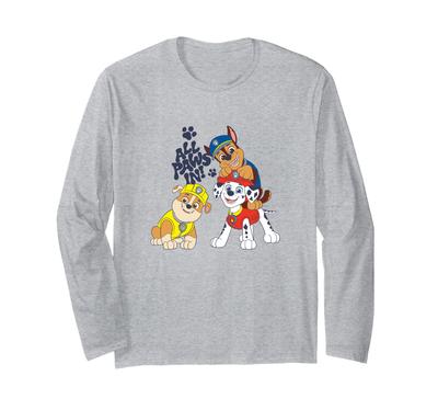 Paw Patrol Alle Pfoten Ran Welpen-Stapel Dynamische Pose Langarm-T-Shirt