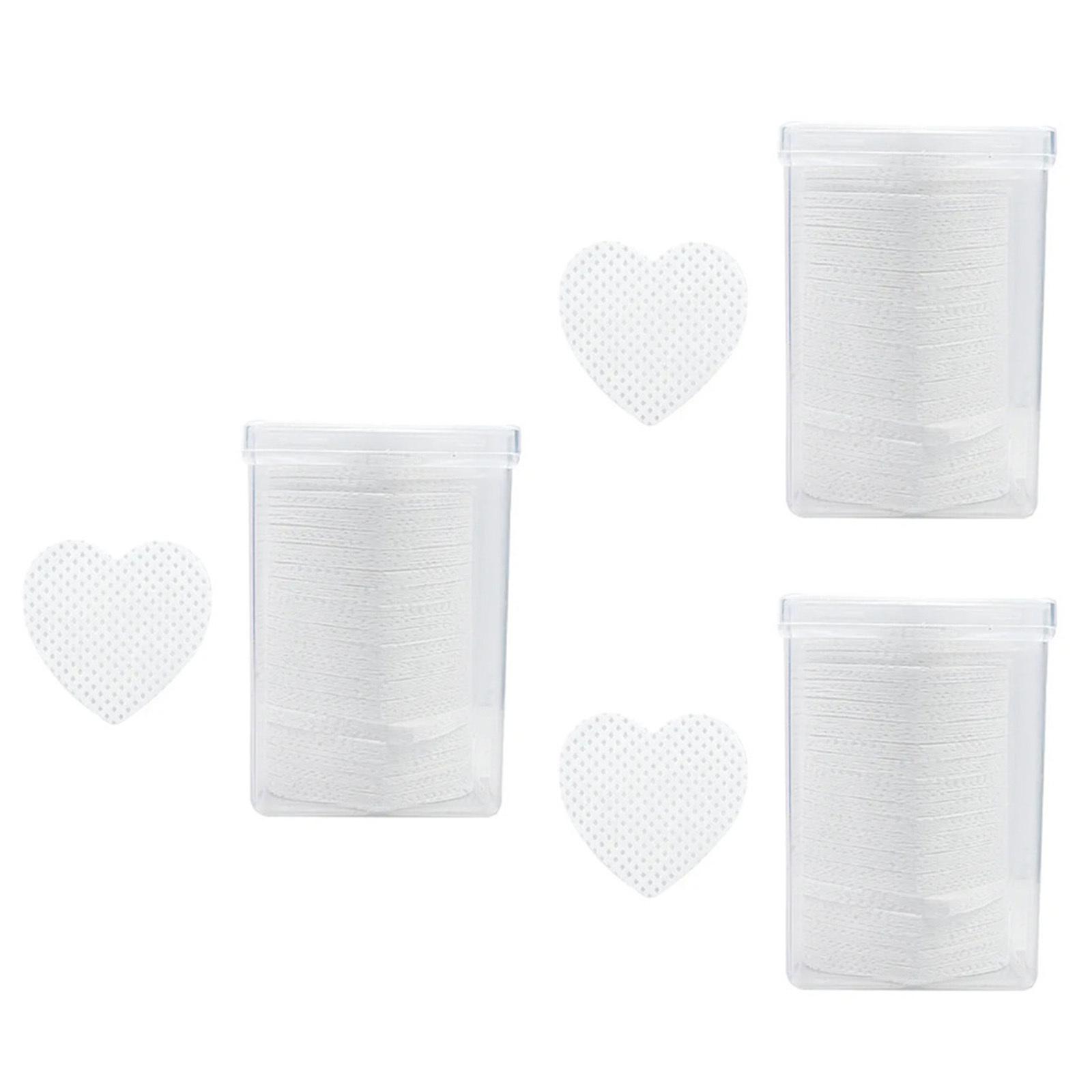 

600 шт. Подушечки для снятия макияжа в форме сердца Мягкая нежная хлопковая ткань для клея для ресниц Быстрая очистка Портативный многоразовый бьюти-гаджет Аксессуар One Size белый