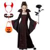 Halloween Girls Ghost Bride Mesh Costume Girls Princess Dress Performance Costume Black Evening Clothes