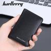 Men's Lychee Grain Leather Wallet with Multiple Card Slots & Money Clip