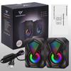 Mini Desktop RGB PC Speaker USB Powered Colorful Lighting Compact Audio for Gaming Office Laptop Use