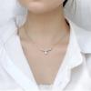 S925 Sterling Silver Antler Deer Horn Pendant Necklace 0.5CT Moissanite Christmas Holidays Brand Jewelry For Woman