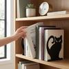 2pcs Black Cat Shaped Book Stopper 4.72x4.37x5.87in Metal Bookends Cute Book Organizer  Office Desk