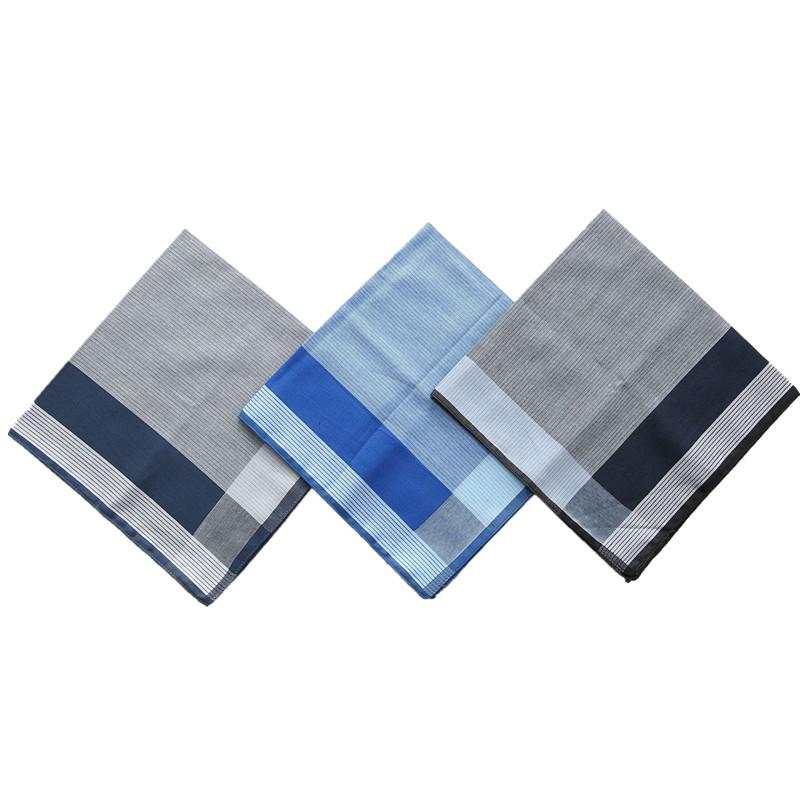 

3Pcs 43x43cm Plaid Striped Combed Cotton Color Weaving Men Sweat Wiping Square Towels Retro Classic Absorbing Handkerchiefs