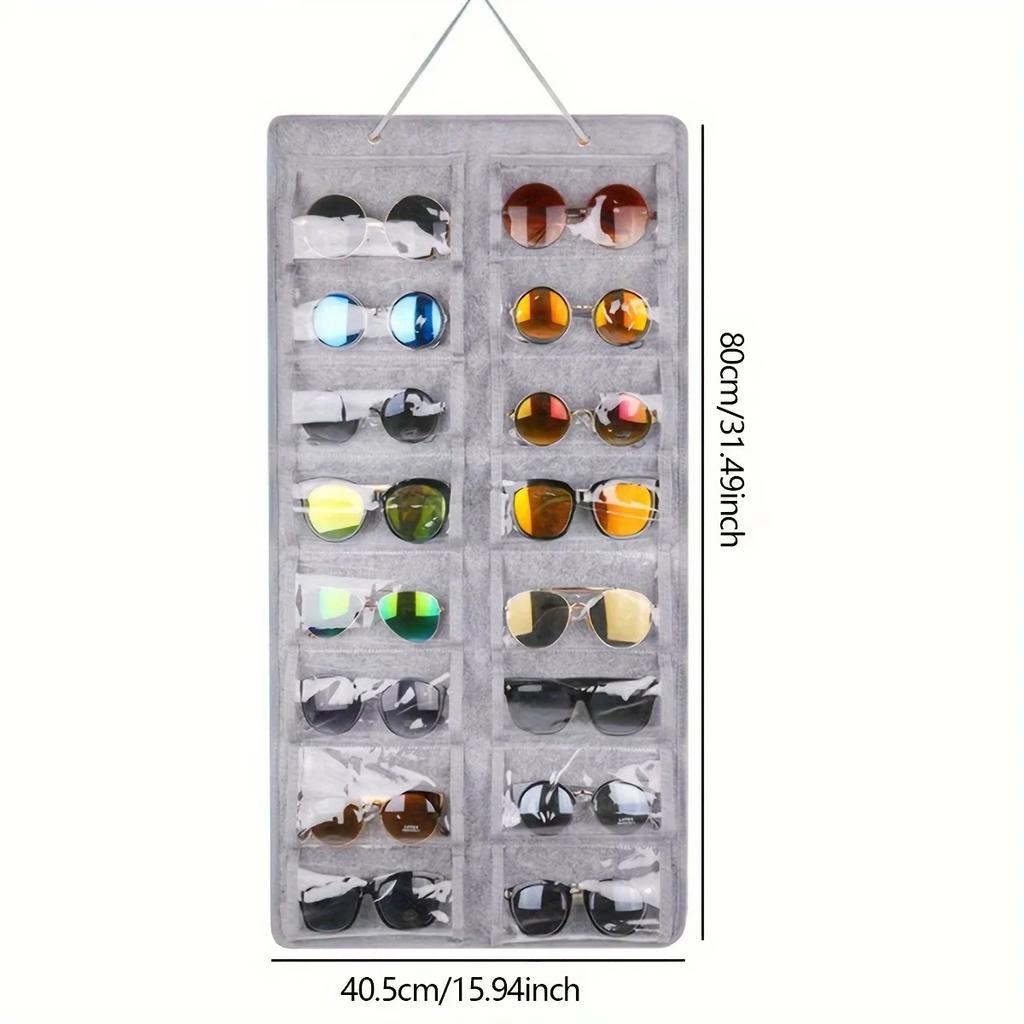 1pc-Felt Eyeglasses Stand Holder for Sunglasses Glasses Storage Display Hanging Bag Wall Pocket Storage Box Organizer Bags